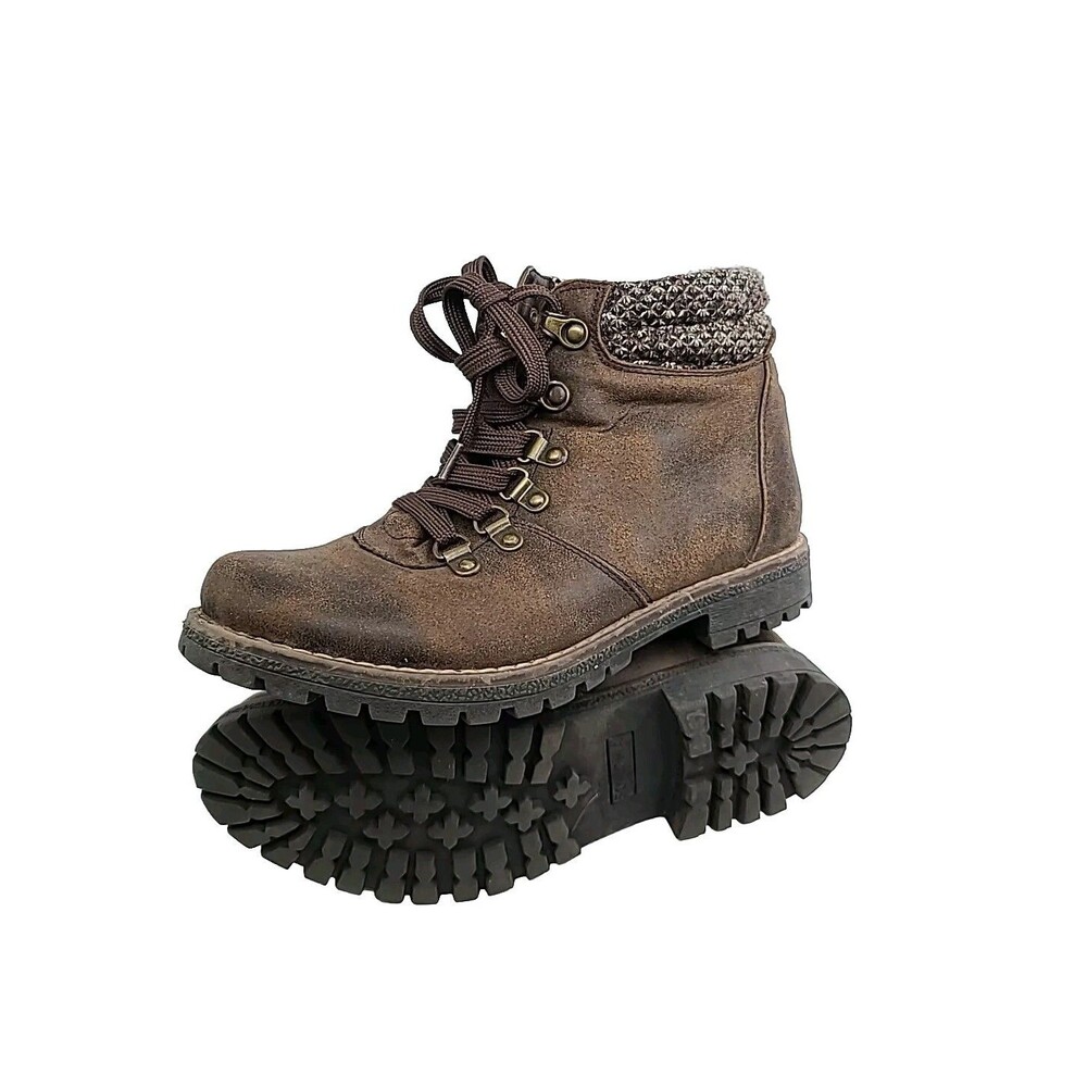 Sonoma Goods For Life Crayon Brown Hiking Boots Lace Up Shoes Women Size 6.5
